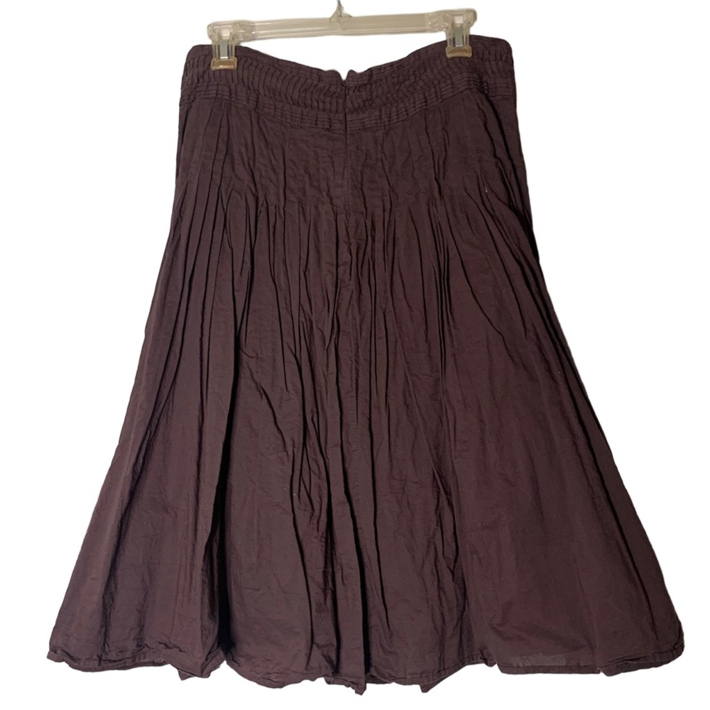 i. e. Petite brown zip closed midi A-line skirt